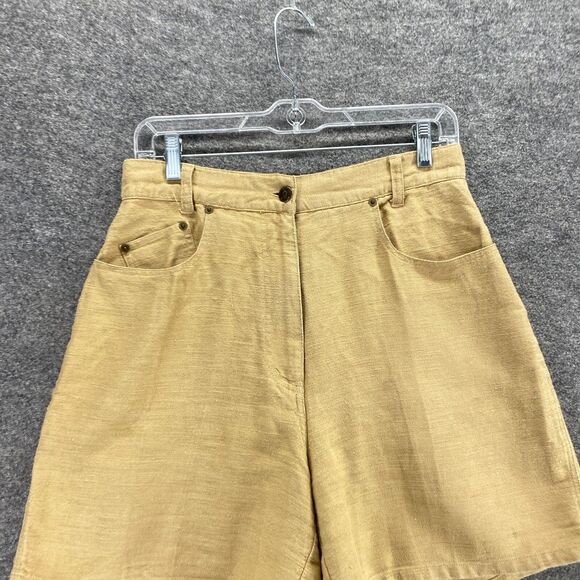 RedRover Shorts Women 11 Brown Bemuda High Rise Flat Front Cotton Pockets Casual - Picture 3 of 9